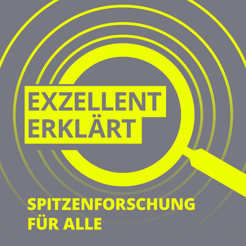 Web banner for the German science podcast "Exzellent erklärt - Spitzenforschung für alle"