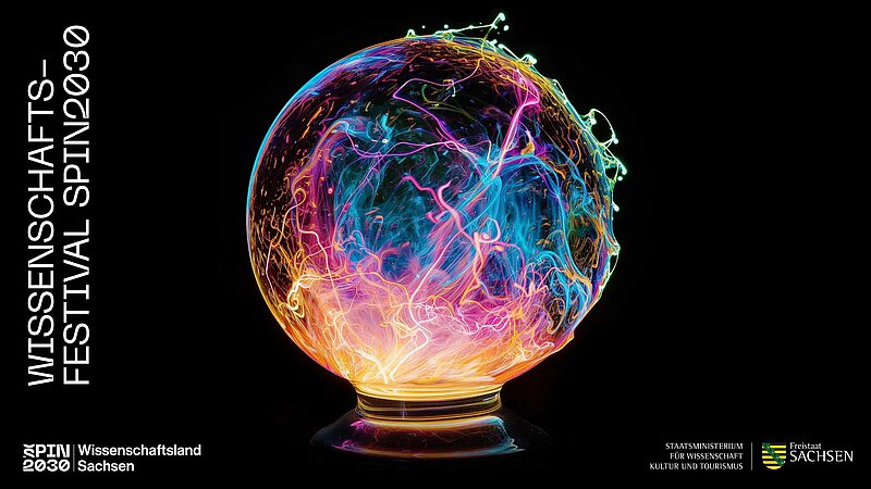 Promotional image for SPIN2030. It shows a colourful globe on a stand